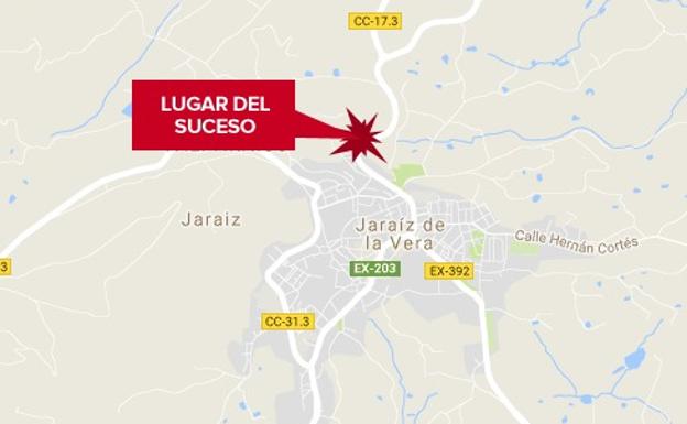 Herido grave un hombre de 67 años tras ser atropellado en Jaraíz de la Vera