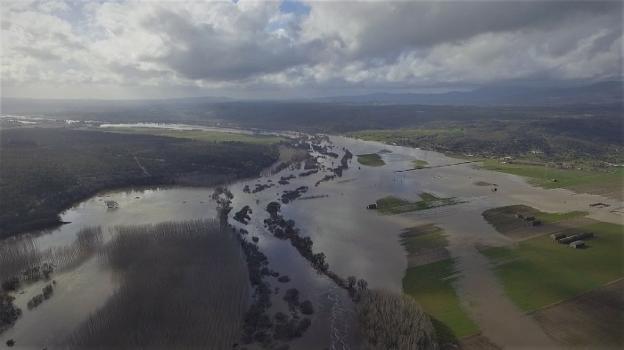Imagen aérea del desbordamiento del Tíetar. extremadura/ CANAL