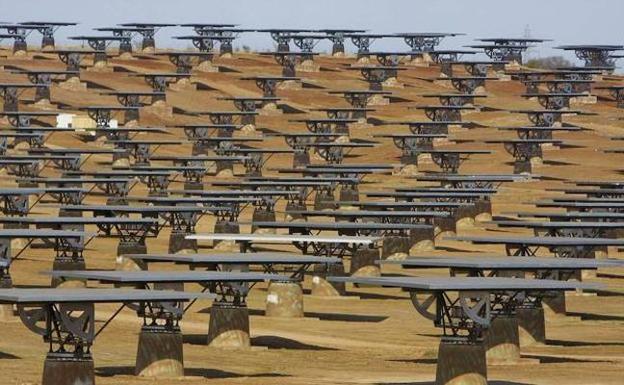Planta fotovoltaica en las proximidades de Mérida inaugurada en 2008 /