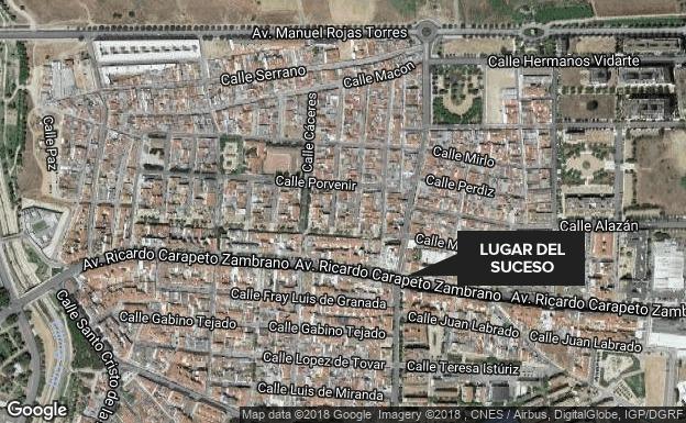 Pierde un diente al ser atropellado por un turismo en Badajoz