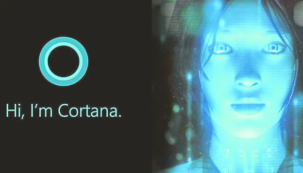 Imágenes promocionales de 'Aura' (Telefónica) y 'Cortana' (Microsoft), dos inteligencias artificiales. :: r. c./