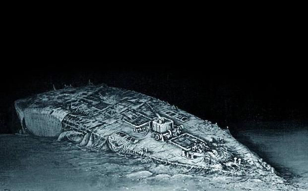 Imagen del pecio del 'Carpathia', localizado en 2000 a 300 kilómetros de la costa inglesa