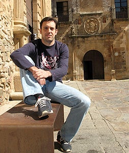 José María Panadero, en la plaza de Santa María.|LORENZO CORDERO/