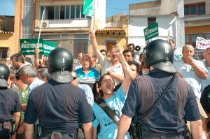 Imagen de una manifestación de agricultores y ganaderos en Mérida. / HOY/