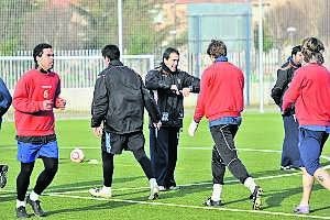 Sandro durante el entrenamiento del miércoles en El Vivero, antes de lesionarse. :: J. V. A./
