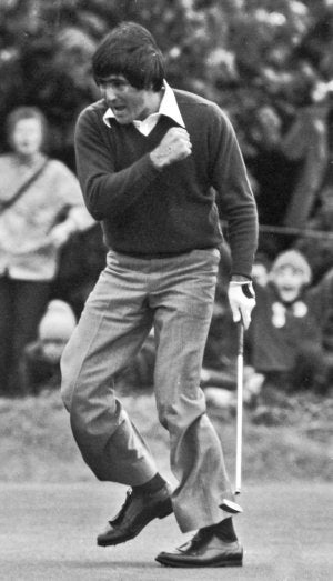 Ballesteros celebra una bola en el Open Británico de 1979. ::
AP/