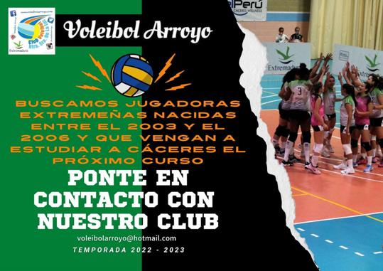 El club de voleibol de Arroyo de la Luz busca jugadoras extremeñas