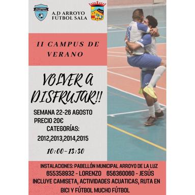 Vuelve el Campus de Verano AD Arroyo Fútbol Sala
