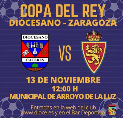 El Diocesano y el Zaragoza se juegan la Copa del Rey en el Municipal de Arroyo de la Luz
