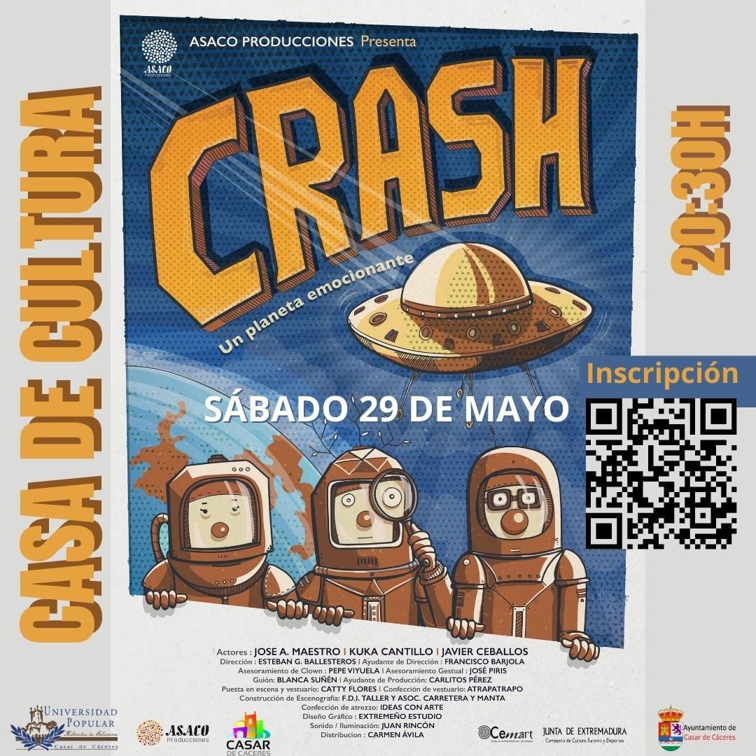 La obra de teatro 'Crash' será gratuita este sábado en la casa de cultura