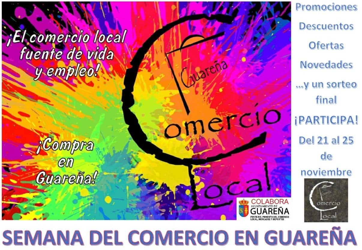 Cartel anunciador de la Semana del Comercio en Guareña./cedida