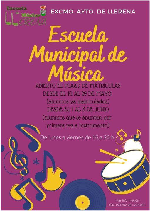 Abierto El Plazo De Matriculación De La Escuela De Música Llerena Hoy 1237