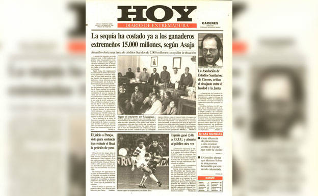 Fotografía de primera páginaPortada de la edición del Diario HOY del 12 de marzo de 1992/ HOY