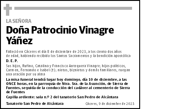 Patrocinio Vinagre Yáñez