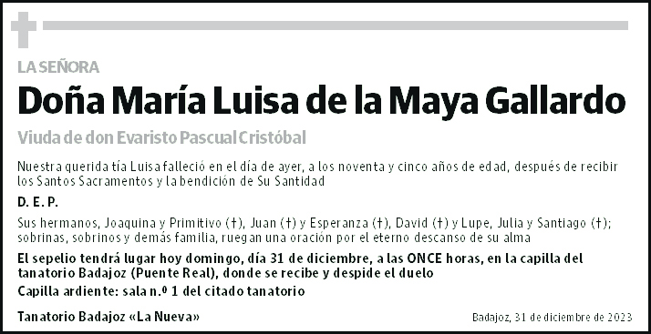 María Luisa de la Maya Gallardo