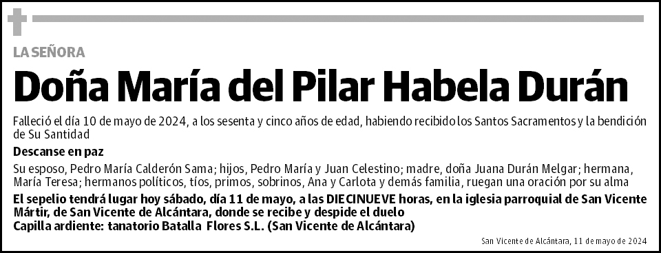 María del Pilar Habela Durán