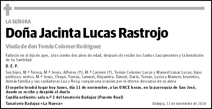 Jacinta Lucas Rastrojo