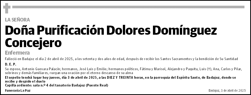 Purificación Dolores Domínguez Concejero