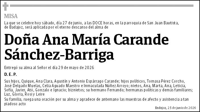 Ana María Carande Sánchez-Barriga