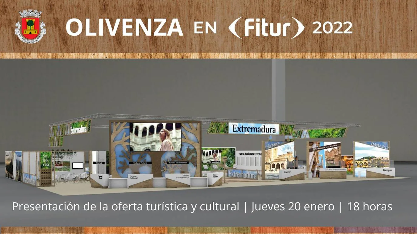 Infografía de la presentación de la oferta turística oliventina en FITUR 2022. 