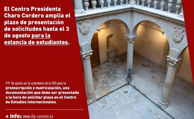 Hasta el 3 de agosto pueden presentarse solicitudes para estancia de estudiantes en el Centro Presidenta Charo Cordero