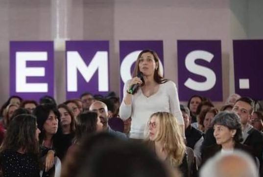 Mata, que estuvo en Trujillo, en un acto de Podemos Extremadura. 