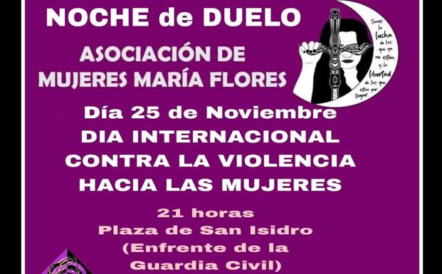 La asociación de mujeres 'María Flores' organiza una noche de duelo en apoyo a las víctimas de las violencias machistas