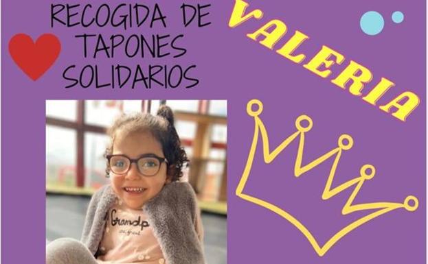 La nueva campaña de recogida de tapones es para financiar las terapias de Valeria García