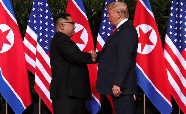 Primera reunión entre Jong-un y Trump. /Jonathan Ernst (Reuters)
