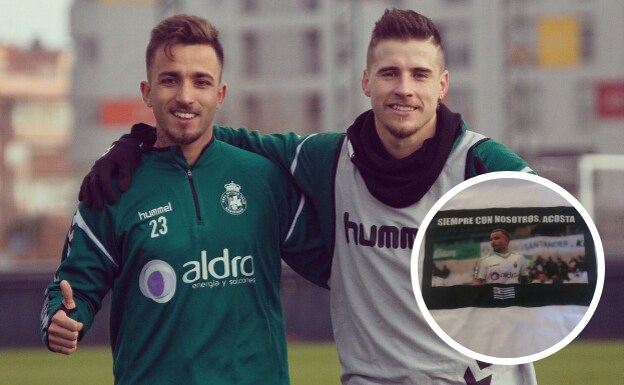 Dani Aquino y Franco Acosta cuando fueron compañeros en el Racing de Santander. /Hoy