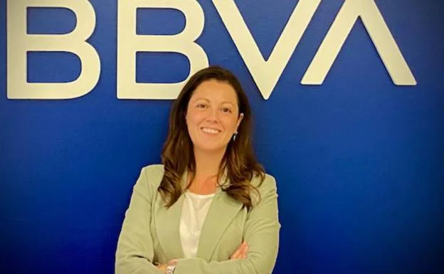 Cristina Domínguez Benito , en la sede de BBVA en Mérida/HOY