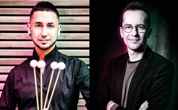 Conrado Moya y Salvador Vázquez, solista y director del espectáculo Oex. 