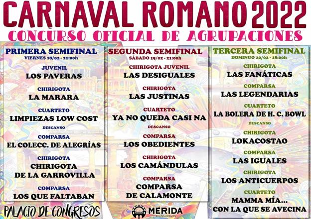 Las tres semifinales del Carnaval Romano. 