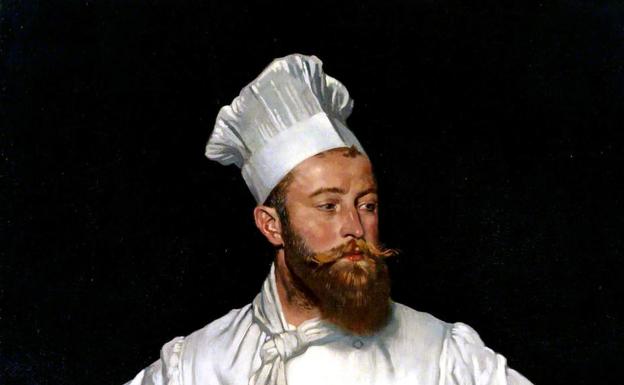 Retrato de un cocinero francés con el clásico uniforme de color banco y el gorro./HOY