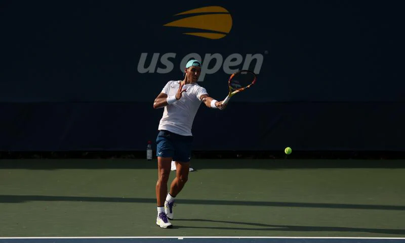 Rafa Nadal during a training session before starting his participation at the US Open./AFP