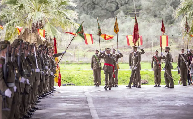 Un momento del acto militar realizado esta mañana. 