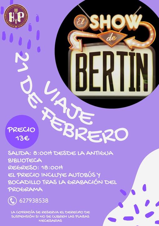 La Humildad y Paciencia organiza un viaje a la grabación de 'El Show de Bertín'